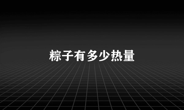 粽子有多少热量