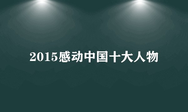 2015感动中国十大人物