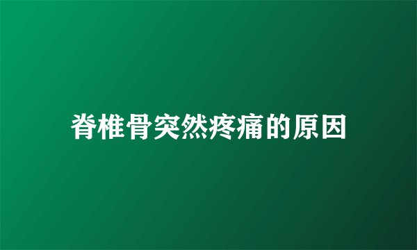 脊椎骨突然疼痛的原因