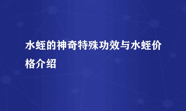 水蛭的神奇特殊功效与水蛭价格介绍