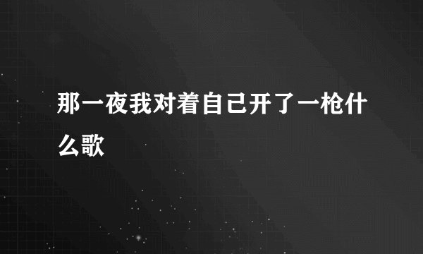 那一夜我对着自己开了一枪什么歌