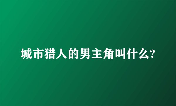 城市猎人的男主角叫什么?