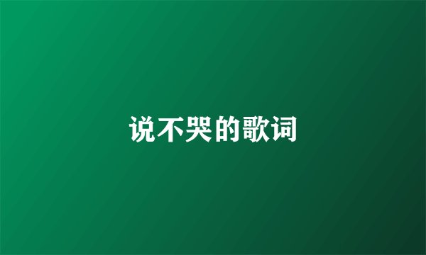 说不哭的歌词