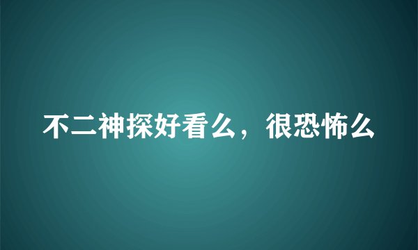 不二神探好看么，很恐怖么