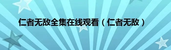 仁者无敌全集在线观看(仁者无敌)