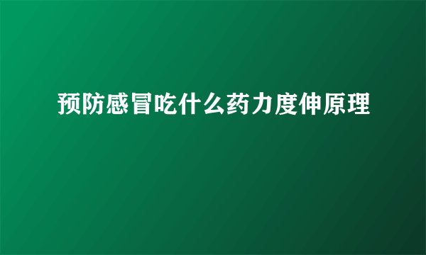 预防感冒吃什么药力度伸原理