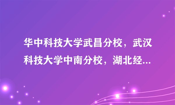 华中科技大学武昌分校，武汉科技大学中南分校，湖北经济学院法商学院哪个学校好一些