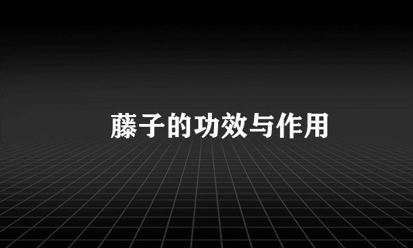 榼藤子的功效与作用
