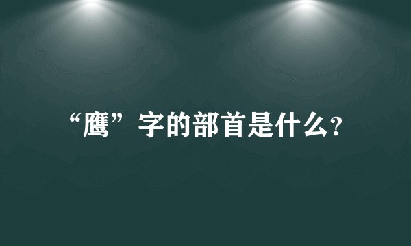“鹰”字的部首是什么？