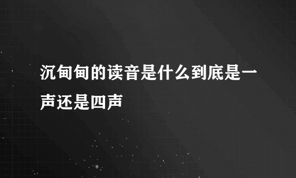 沉甸甸的读音是什么到底是一声还是四声