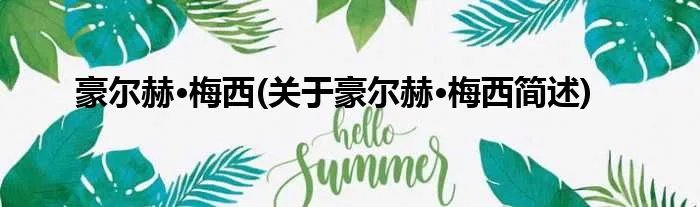 豪尔赫·梅西(关于豪尔赫·梅西简述)