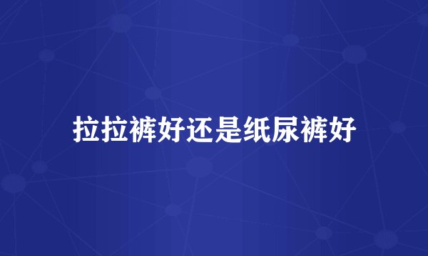 拉拉裤好还是纸尿裤好