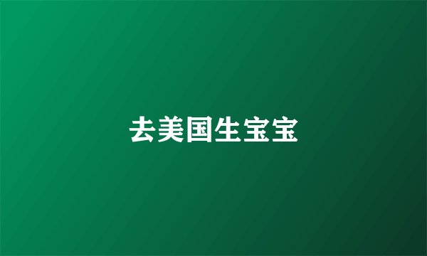 去美国生宝宝
