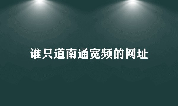 谁只道南通宽频的网址