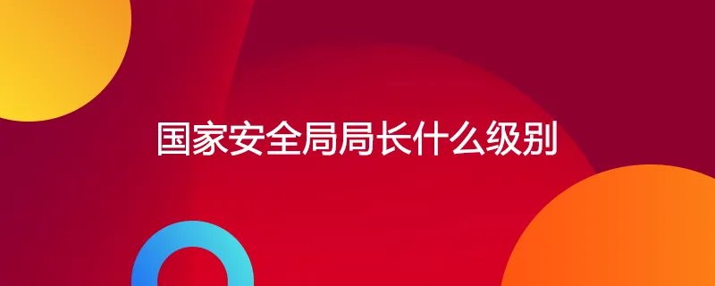 国家安全局局长什么级别