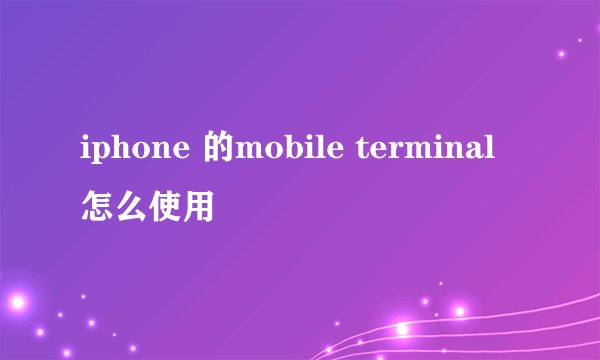 iphone 的mobile terminal 怎么使用