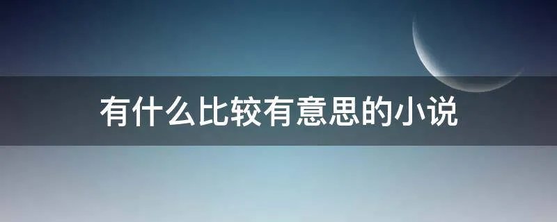 有什么比较有意思的小说