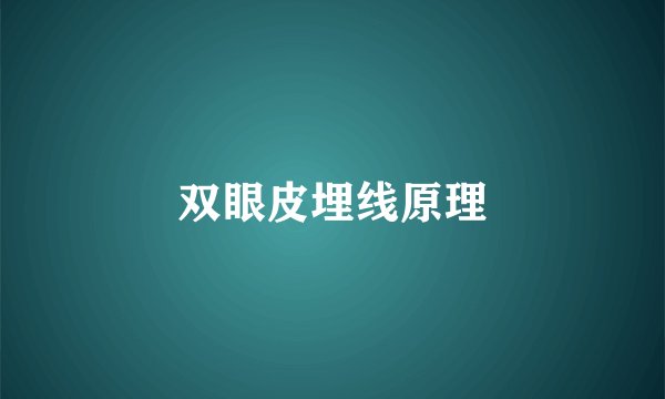 双眼皮埋线原理