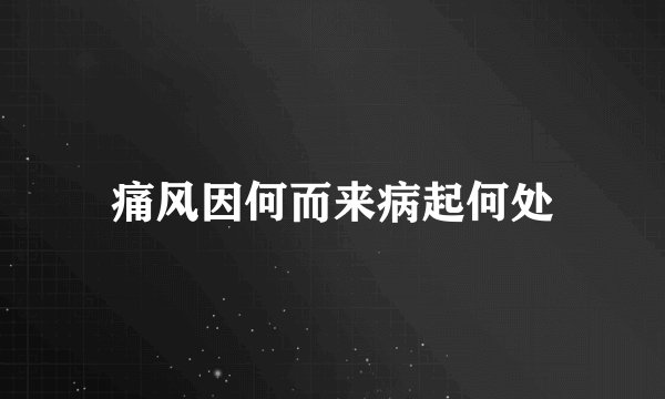 痛风因何而来病起何处