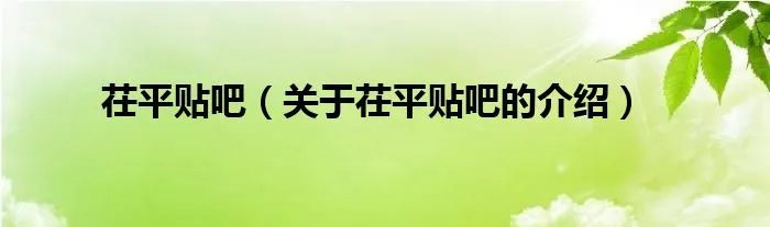 茌平贴吧（关于茌平贴吧的介绍）