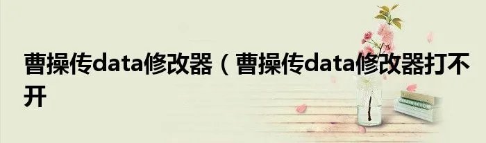 曹操传data修改器(曹操传data修改器打不开
