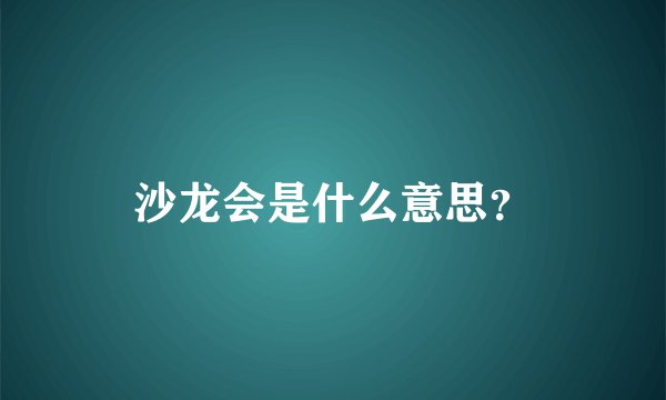 沙龙会是什么意思？