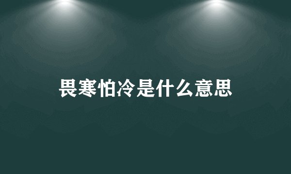 畏寒怕冷是什么意思
