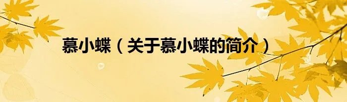 慕小蝶（关于慕小蝶的简介）