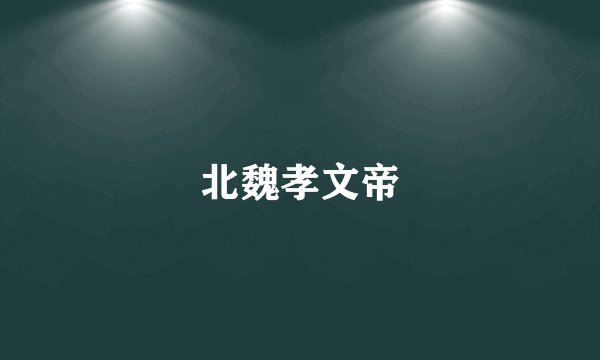 北魏孝文帝
