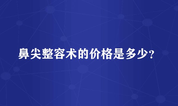 鼻尖整容术的价格是多少？