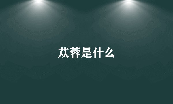 苁蓉是什么