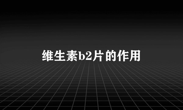 维生素b2片的作用