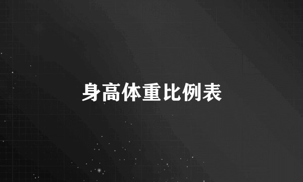 身高体重比例表
