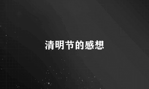清明节的感想