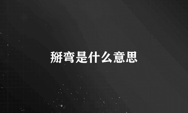 掰弯是什么意思