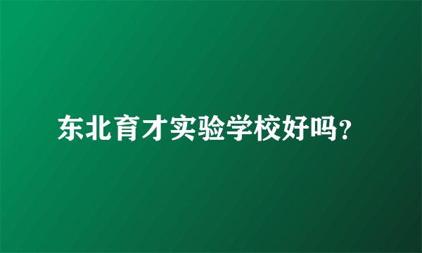 东北育才实验学校好吗？