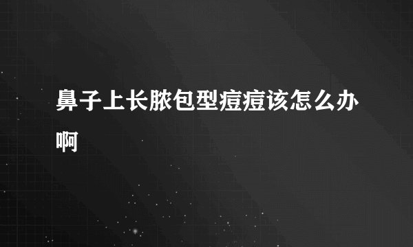 鼻子上长脓包型痘痘该怎么办啊