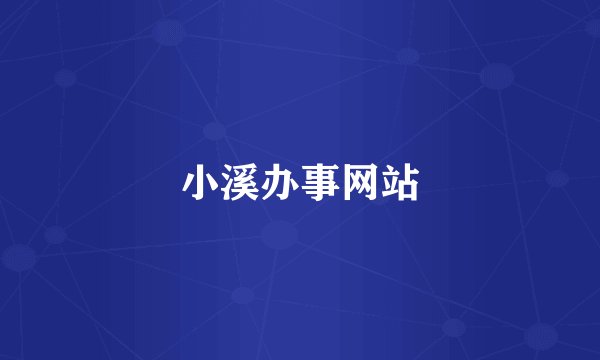 小溪办事网站