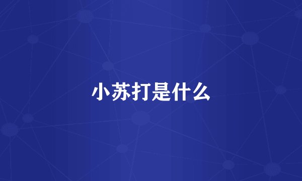 小苏打是什么