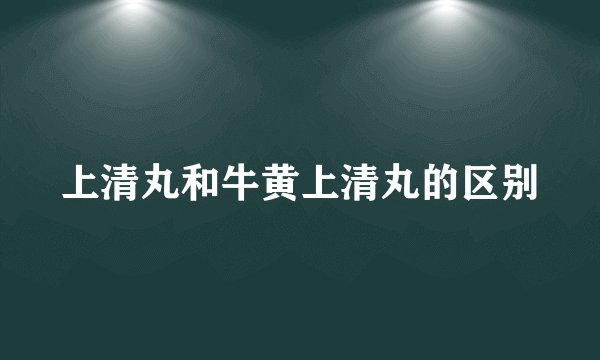 上清丸和牛黄上清丸的区别
