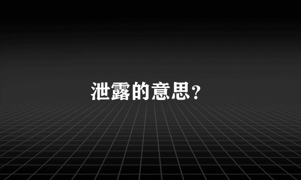 泄露的意思？