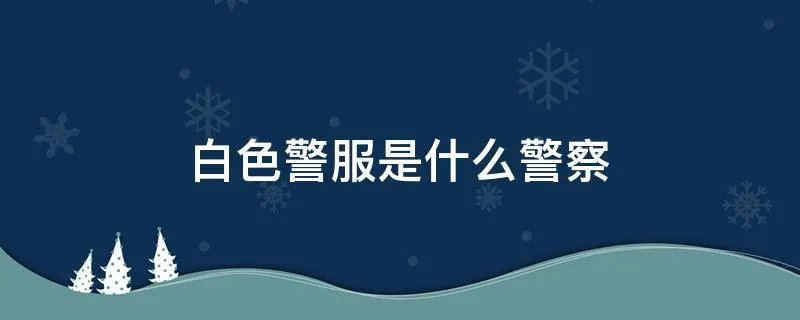 白色警服是什么警察