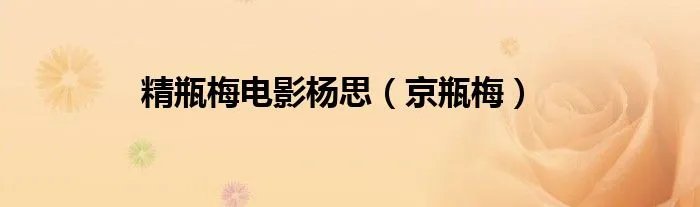 精瓶梅电影杨思（京瓶梅）