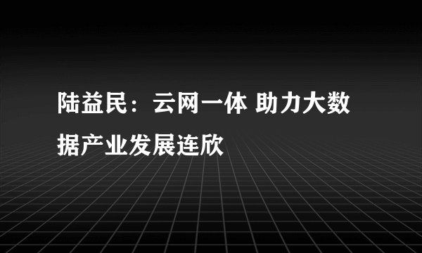 陆益民：云网一体 助力大数据产业发展连欣