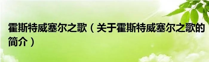 霍斯特威塞尔之歌（关于霍斯特威塞尔之歌的简介）