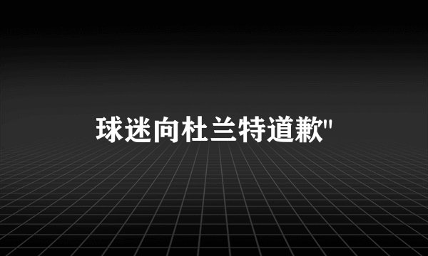 球迷向杜兰特道歉