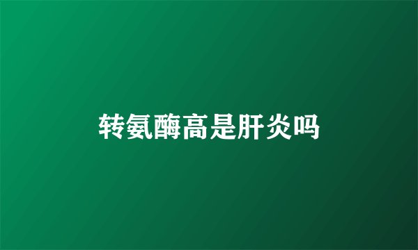 转氨酶高是肝炎吗