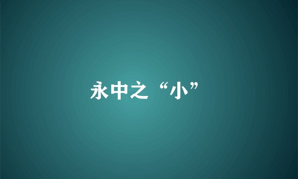 永中之“小”