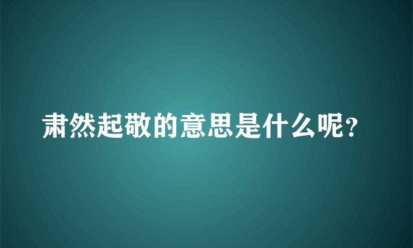 肃然起敬的意思是什么呢？