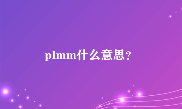 plmm什么意思？